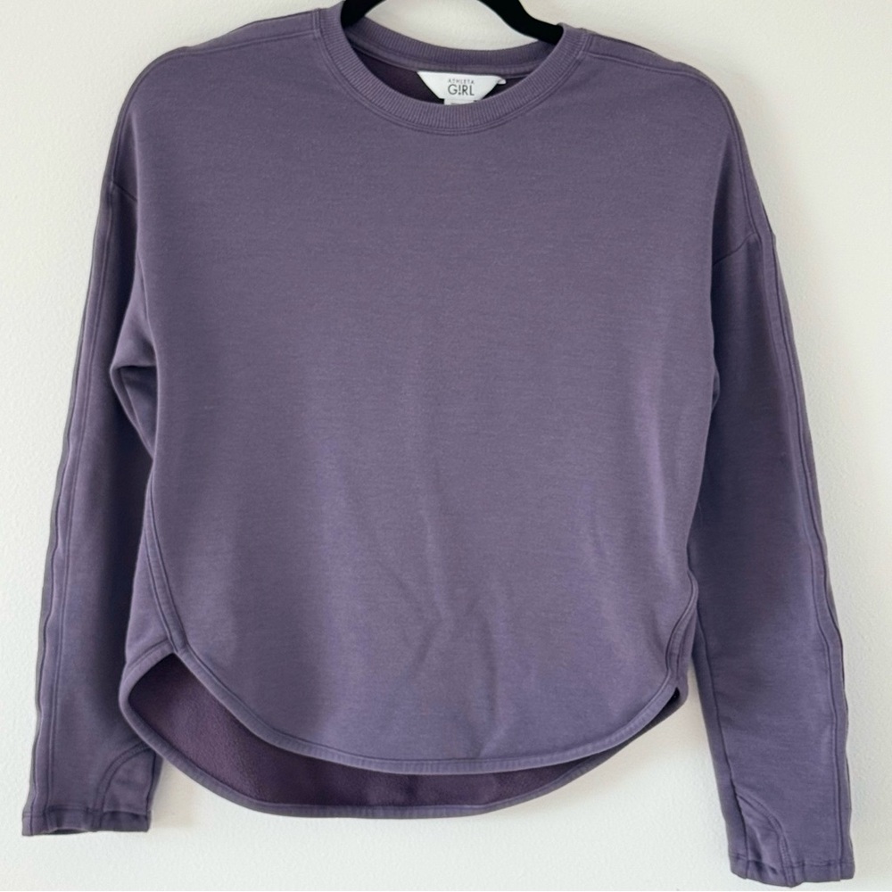 Athleta Girl Purple Cozy Fleece-Lined Long Sleeve Top Size 12 (L)